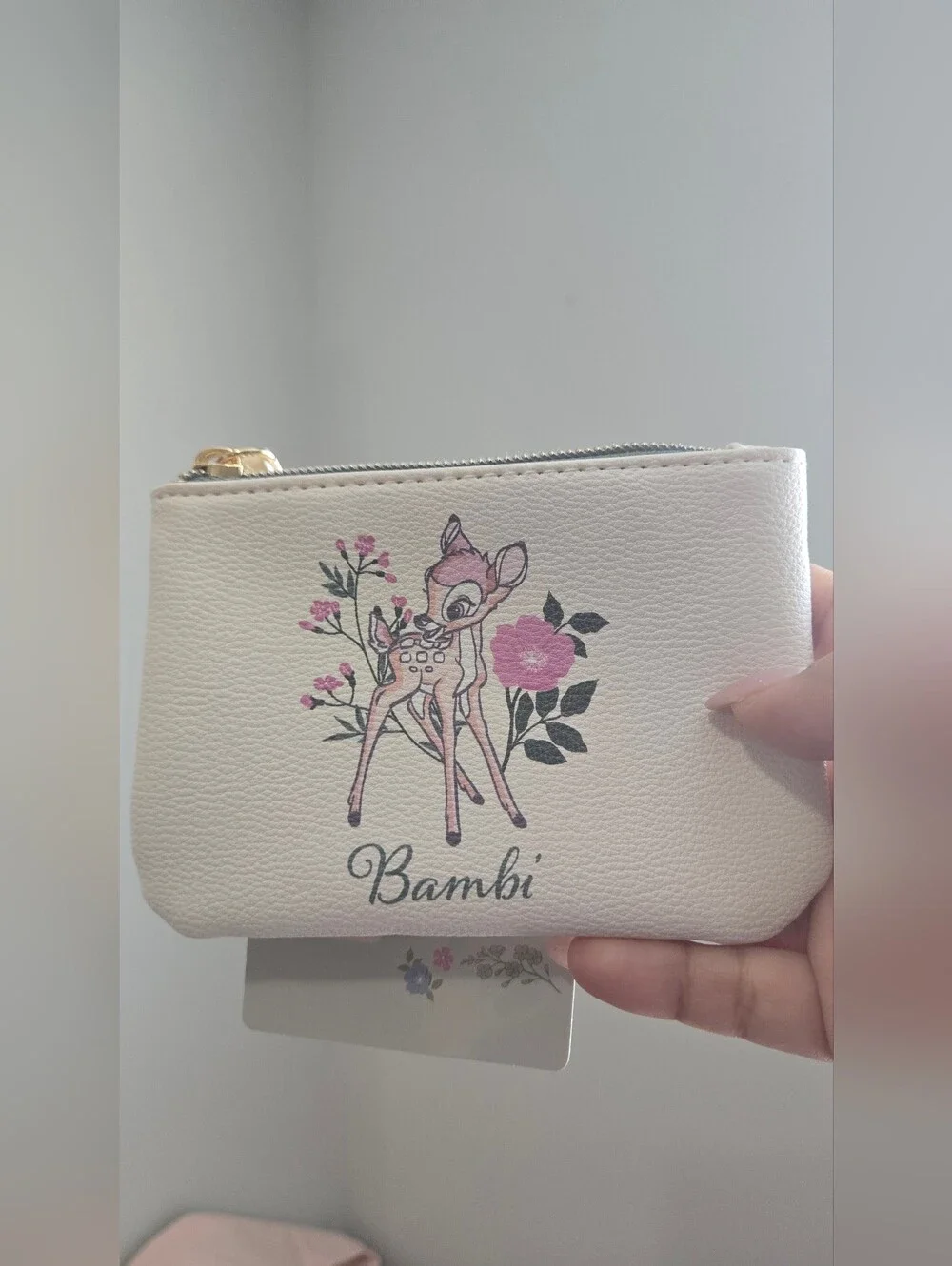 Disney Bambi Cream Floral Coin Pouch, Faux Leather, Primark